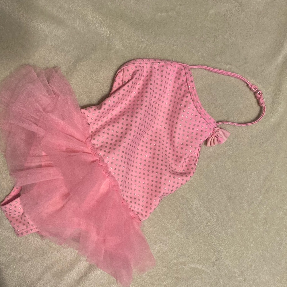 Pink polka dot infant bathing suit 6-12 months